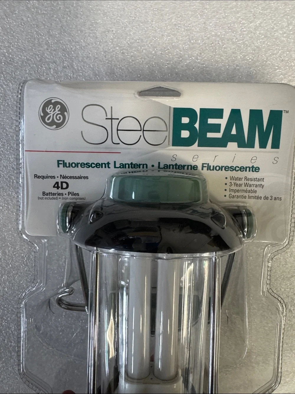 GE SteelBEAM Fluorescent Lantern - Silver/Black